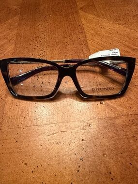 Tiffany & Co. Women's Black Rectangular Cat-Eye Glasses